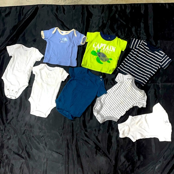 0-9 Months Baby 5 Bodysuits and 3 shirts bundle - Picture 1 of 9